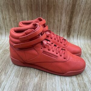 Reebok Freestyle Hi Women's Size 7 Athletic High Top Sneaker Orange Shoes CN5540
